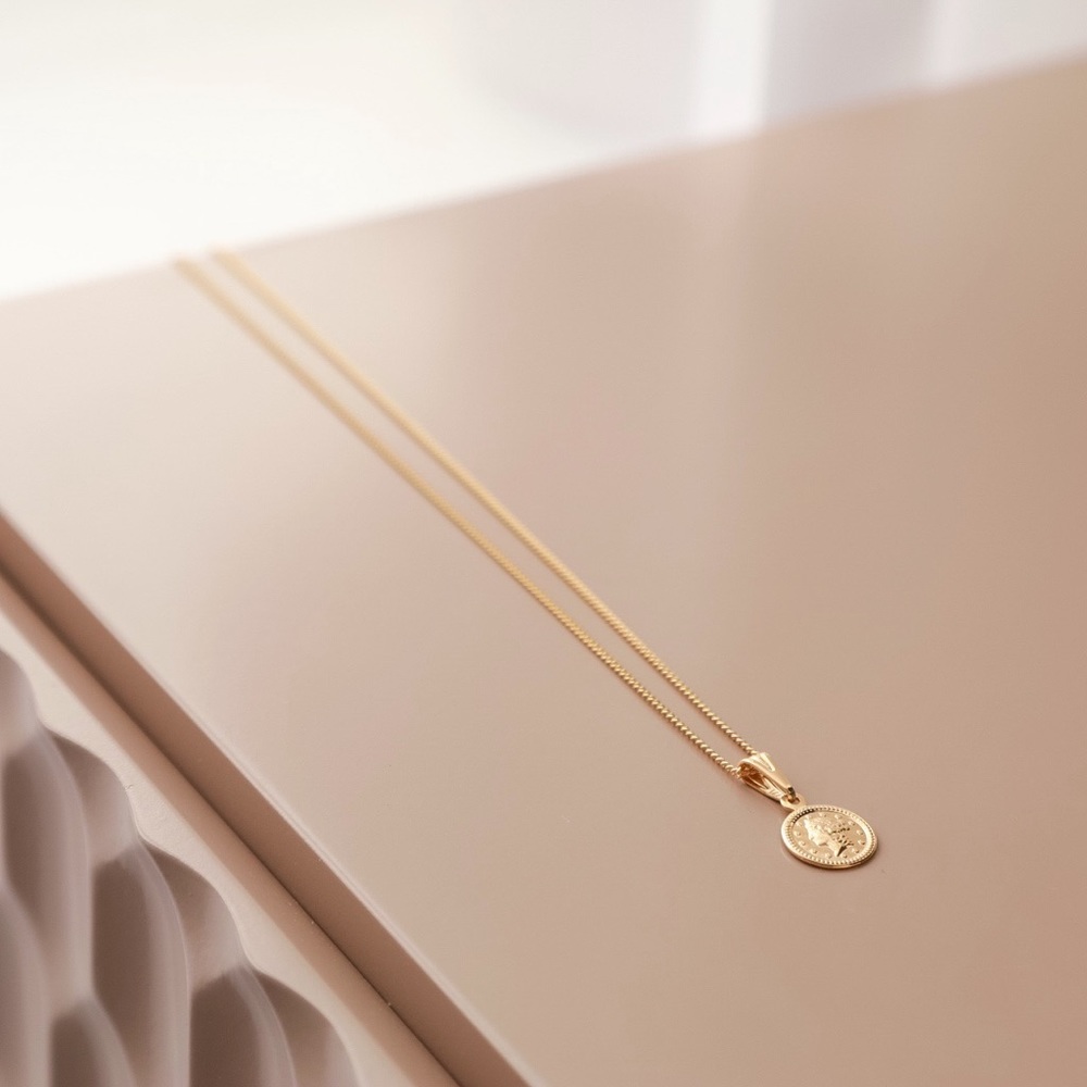 Petite Goddess Coin Necklace | 18k Gold Filled - Picture 2 of 8